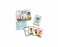 Set of cards with illustrations and text on a white background
